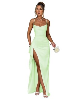 Foto 1 | Foto 1 | Vestido De Noche Gdjdifk De Encaje Para Fiesta De Graduación Sirena Satén Menta Mujer - Venta Internacional.