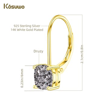Foto 4 | Foto 4 | Pendientes Kosuwo De Plata De Ley 925 Druzy Para Mujer - Venta Internacional.