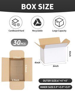 Foto 2 | Foto 2 | Cajas De Envío Trydrem De Cartón Blanco De 6 X 4 Cm Paquete De 30 - Venta Internacional.