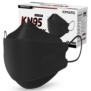 Foto 1 | Foto 1 | Mascarillas Faciales Kn95 Kimars Paquete De 50 Unidades Transpirables Y Desechables Negras - Venta Internacional.