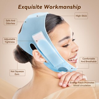 Foto 4 | Foto 4 | Mascarilla Para Mentón Jusron V-line Con Correa Facial De Silicona Color Azul Claro - Venta Internacional.