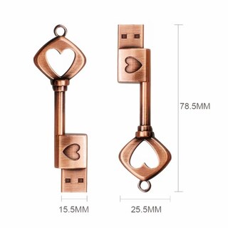 Foto 5 | Foto 5 | Unidad Flash Usb Smozer Metal Love Heart Key 128 Gb Usb 2.0 - Venta Internacional.