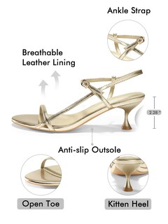 Foto 4 | Foto 4 | Sandals Coutgo Para Mujer  Tacón Bajo  Tacón Bajo  Con Tacón Bajo  Color Dorado - Venta Internacional.