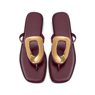 Foto 3 | Foto 3 | Sandalias Tipo Tanga Wnshonzy Para Mujer Planas Color Burdeos - Venta Internacional.