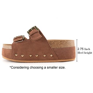 Foto 2 | Foto 2 | Sandalias Con Plataforma Heelchic Para Mujer Con Cuñas Gruesas Color Marrón 9.5 - Venta Internacional.