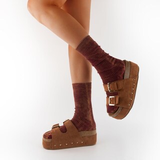 Foto 3 | Foto 3 | Sandalias Con Plataforma Heelchic Para Mujer Con Cuñas Gruesas Color Marrón 9.5 - Venta Internacional.