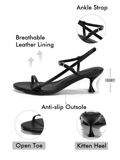 Foto 4 | Foto 4 | Sandals Coutgo Para Mujer Tacón Bajo Tacón Bajo Tacón Bajo Con Tiras Color Negro - Venta Internacional.
