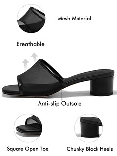 Foto 4 | Foto 4 | Sandals Coutgo Para Mujer Tacón Grueso De Malla Talla 11 Color Negro - Venta Internacional.