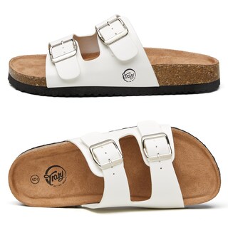 Foto 2 | Foto 2 | Sandalias Trary White Slides Con Plantilla De Corcho Para Mujer Talla 6 - Venta Internacional.