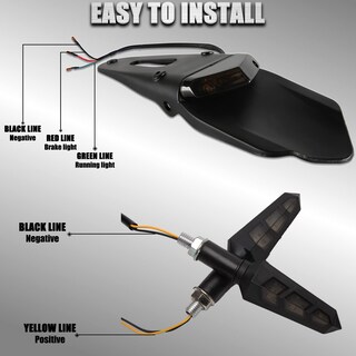 Foto 4 | Foto 4 | Guardabarros Trasero Con Luz Trasera Led Y Lámpara De Freno Para Motocicleta - Venta Internacional.