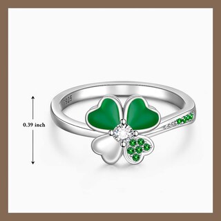 Foto 2 | Foto 2 | Anillo Talonior Shamrock Con Trébol De 4 Hojas Para El Día De San Patricio Plateado - Venta Internacional.