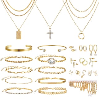 Foto 1 | Foto 1 | Set De Joyas Kiss Wife Chapado En Oro Para Mujer Con Collares Y Más - Venta Internacional.