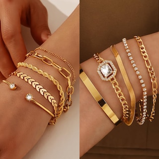 Foto 3 | Foto 3 | Set De Joyas Kiss Wife Chapado En Oro Para Mujer Con Collares Y Más - Venta Internacional.