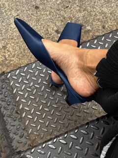 Foto 3 | Foto 3 | Zapatos Coutgo Mules Para Mujer Tacón Bajo De Gatito Azul Marino - Venta Internacional.