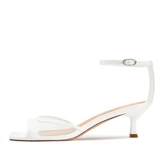 Foto 2 | Foto 2 | Sandalias De Vestir Isnom Kitten Heels Mesh Para Mujer Color Blanco Talla 8 - Venta Internacional.