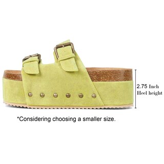 Foto 2 | Foto 2 | Sandalias Con Plataforma Heelchic Para Mujer Cuñas Gruesas Color Verde 9.5 - Venta Internacional.