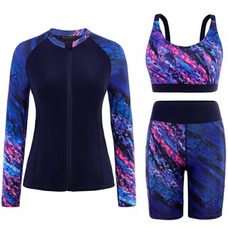Foto 1 | Foto 1 | Traje De Baño Arolina Rash Guard Para Mujer Con Pantalones Cortos Morados 2xl - Venta Internacional.