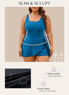 Foto 5 | Foto 5 | Traje De Baño Aleumdr De Talla Grande De Una Pieza Para Control De Barriga Para Mujer - Venta Internacional.