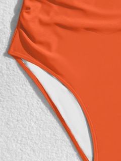 Foto 6 | Foto 6 | Traje De Baño De Una Pieza Para Mujer Con Volantes Control De Barriga Naranja - Venta Internacional.