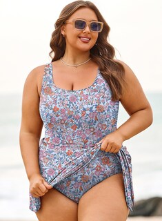 Foto 2 | Foto 2 | Traje De Baño Aleumdr Vestido De Baño De Talla Grande Para Mujer Con Control De Barriga - Venta Internacional.