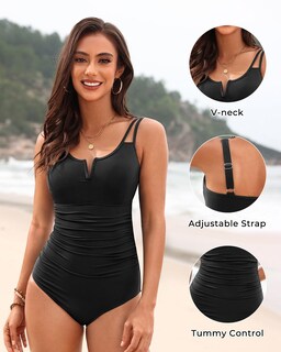 Foto 4 | Foto 4 | Traje De Baño De Una Pieza Yonique Tummy Control V Wired Black Xl - Venta Internacional.