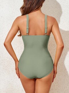 Foto 2 | Foto 2 | Bañador Smismivo Tummy Control De Una Sola Pieza Para Mujer Color Verde Militar - Venta Internacional.