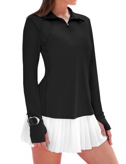 Foto 1 | Foto 1 | Camiseta Ieccp Workout Para Mujer Protección Solar Con Cierre 1/4 Negra - Venta Internacional.