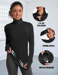 Foto 5 | Foto 5 | Camiseta Ieccp Workout Para Mujer Protección Solar Con Cierre 1/4 Negra - Venta Internacional.