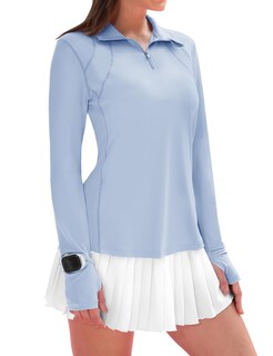 Foto 1 | Foto 1 | Camiseta Ieccp Workout Para Mujer Protección Solar 1/4 Con Cremallera Azul - Venta Internacional.