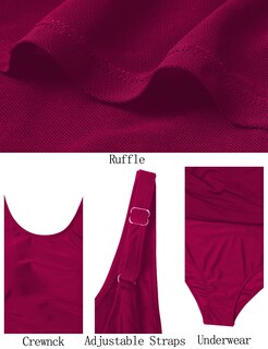 Foto 5 | Foto 5 | Traje De Baño De Una Pieza Vimpunec Para Mujer Color Rojo Talla M - Venta Internacional.