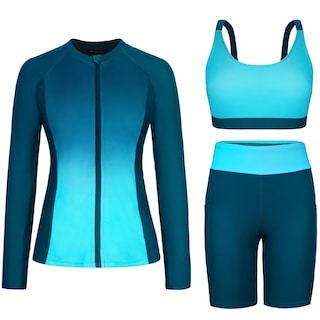 Foto 1 | Foto 1 | Rash Guard Arolina Para Mujer Manga Larga Upf 50+ Azul Talla L - Venta Internacional.