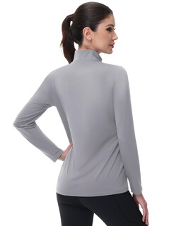 Foto 2 | Foto 2 | Camiseta Magcomsen Con Cremallera 1/4 Upf 50+ Para Mujer Color Gris Talla S - Venta Internacional.