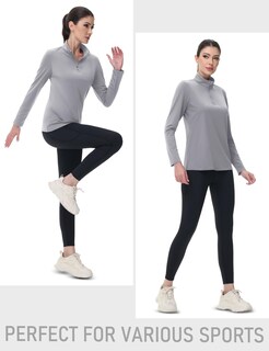 Foto 6 | Foto 6 | Camiseta Magcomsen Con Cremallera 1/4 Upf 50+ Para Mujer Color Gris Talla S - Venta Internacional.