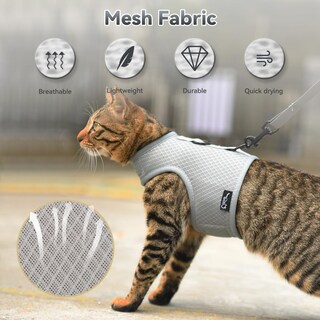 Foto 3 | Foto 3 | Set De Arnés Y Correa Para Gatos Yizhi Miaow Ajustable Gris Xxl - Venta Internacional.