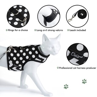 Foto 5 | Foto 5 | Set De Arnés Y Correa Para Gatos Yizhi Miaow Ajustable Con Lunares - Venta Internacional.