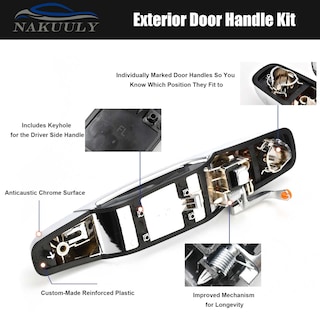 Foto 4 | Foto 4 | Manilla De Puerta Exterior Nakuuly Chrome 4 Piezas Para Cadillac Chevy - Venta Internacional.