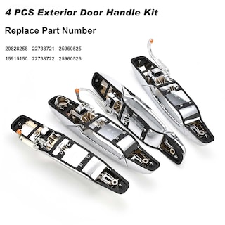 Foto 5 | Foto 5 | Manilla De Puerta Exterior Nakuuly Chrome 4 Piezas Para Cadillac Chevy - Venta Internacional.