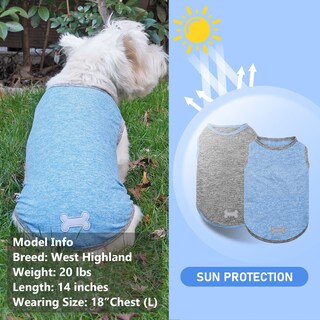 Foto 3 | Foto 3 | Camisas Para Perros Kyeese Con Etiqueta Reflectante Elástica De Secado Rápido Paquete De 2 - Venta Internacional.