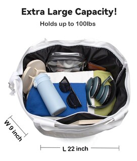 Foto 3 | Foto 3 | Bolsa Bagelite De Lona Grande Para Mujer 22 Pulgadas 50 Litros Color Blanco - Venta Internacional.