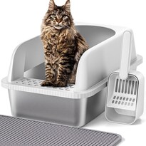 Caja De Arena Para Gatos Henkelion De Acero Inoxidable Extra Grande 26 L - Venta Internacional.