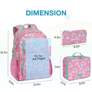 Foto 7 | Foto 7 | Mochila Mommore Rainbow Para Niñas Escolares De 3 A 13 Años Resistente Al Agua - Venta Internacional.