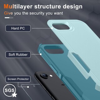 Foto 2 | Foto 2 | Funda Rmocr Para Iphone 16e Con Protector De Pantalla Color Verde Menta - Venta Internacional.