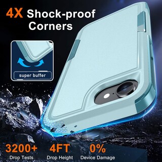 Foto 5 | Foto 5 | Funda Rmocr Para Iphone 16e Con Protector De Pantalla Color Verde Menta - Venta Internacional.