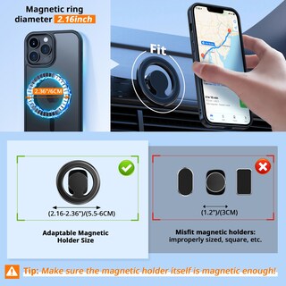 Foto 4 | Foto 4 | Funda Magnética Cacoe Para Iphone 12/12 Pro De 6.1 Pulgadas Negra - Venta Internacional.