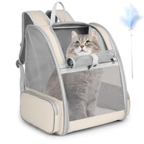 Mochila Para Gatos Ssawcasa Tamaño Grande Para Mascotas De Hasta 7 Kg Color Beige - Venta Internacional.