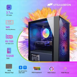 Foto 5 | Foto 5 | Pc Para Juegos Stgaubron De Escritorio Prediseñado Amd Rx 550 De 4 Gb Y 16 Gb De Ram - Venta Internacional.