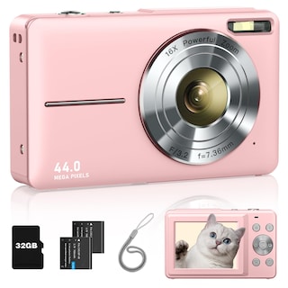 Foto 1 | Foto 1 | Cámara Digital Lecran Fhd 1080p 44 Mp Para Niños Con 32 Gb Y 2 Baterías - Venta Internacional.