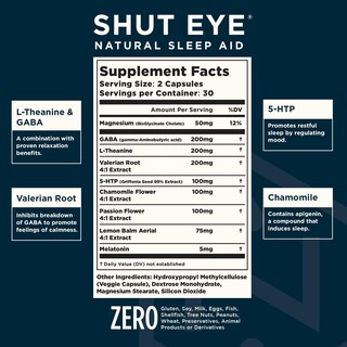 Foto 2 | Foto 2 | Suplemento Para Dormir Nuvana Shut Eye 5 Mg De Melatonina 60 Cápsulas - Venta Internacional.