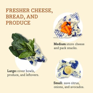 Foto 5 | Foto 5 | Cera De Abejas Reutilizable Food Wraps Bee's Wrap Paquete De 3 Unidades - Venta Internacional.