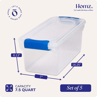 Foto 4 | Foto 4 | Contenedores De Almacenamiento Homz Pequeños De Plástico Transparente De 7 5 Litros Con Tapa De Cierre - Venta Internacional.